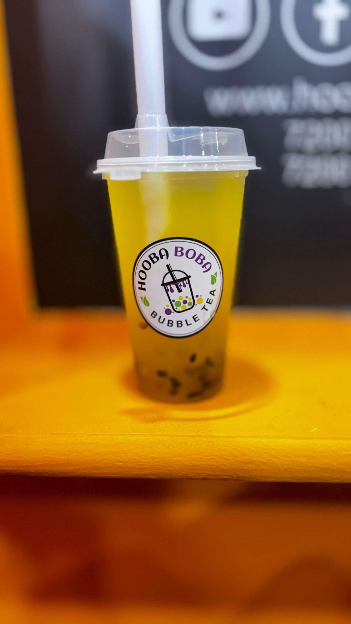 Passion fruit bubble tea cooler at Hooba Boba near VIT Vellore